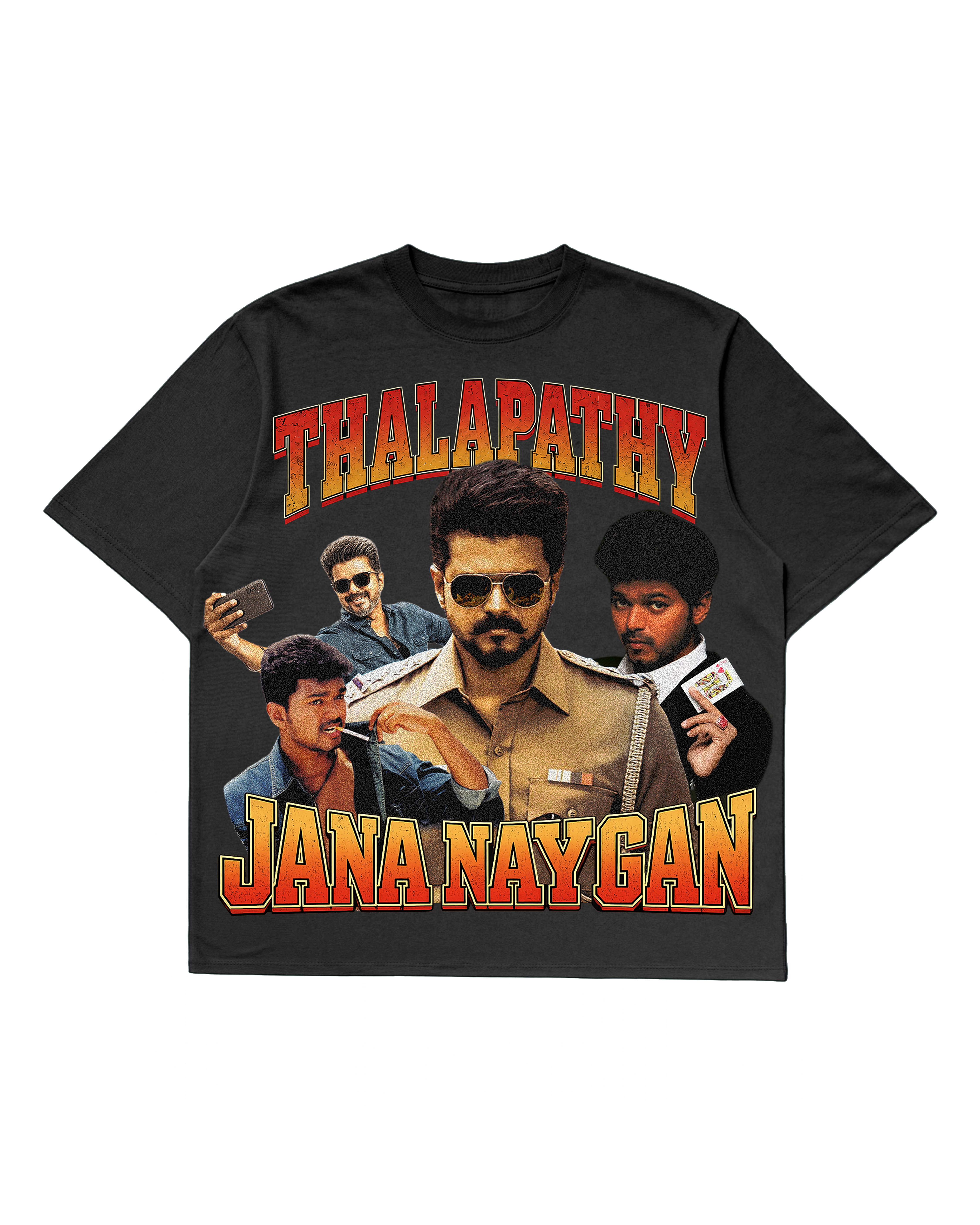 Thalapathy Jana Nayagan oversized tee in black