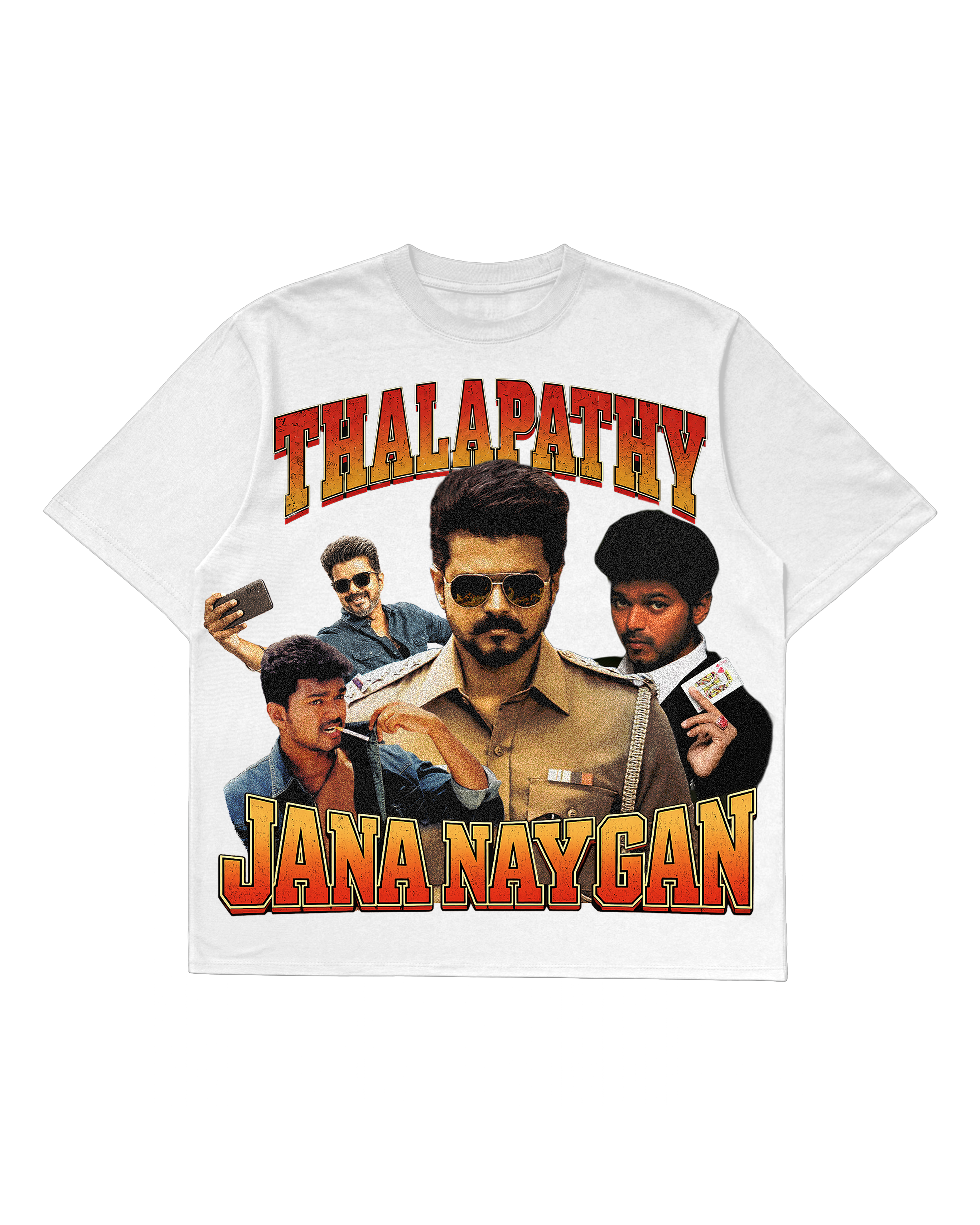 Thalapathy Jana Nayagan white oversized tee